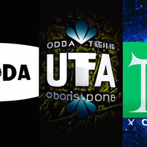 The image is a collage of the aforementioned logos in a teal-blue background. At the front is Bethesda Softworks and Bethesda Game Studios logos in black and white, and the Nvidia, Xbox and Steam logos in colour. The scene looks like a lively video game launch, with people gathering around, eager for their game. In the background, a city skyline is visible.