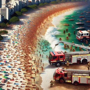 Aumento nos resgates nas praias do Rio de Janeiro preocupa bombeiros. Turistas, ondas fortes e correntes de retorno são apontados como principais causas. Cuidados com crianças também são destacados.