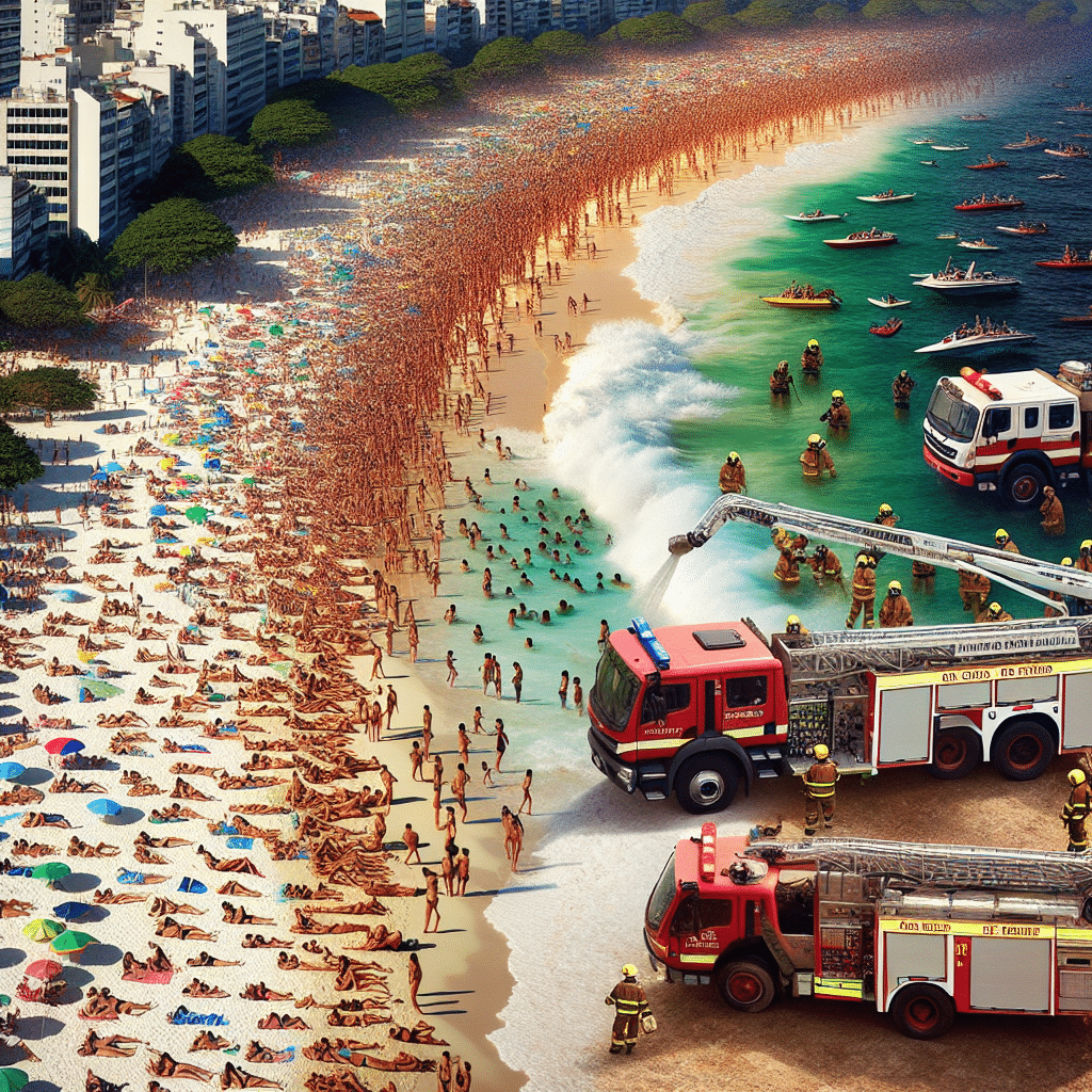 Aumento nos resgates nas praias do Rio de Janeiro preocupa bombeiros. Turistas, ondas fortes e correntes de retorno são apontados como principais causas. Cuidados com crianças também são destacados.