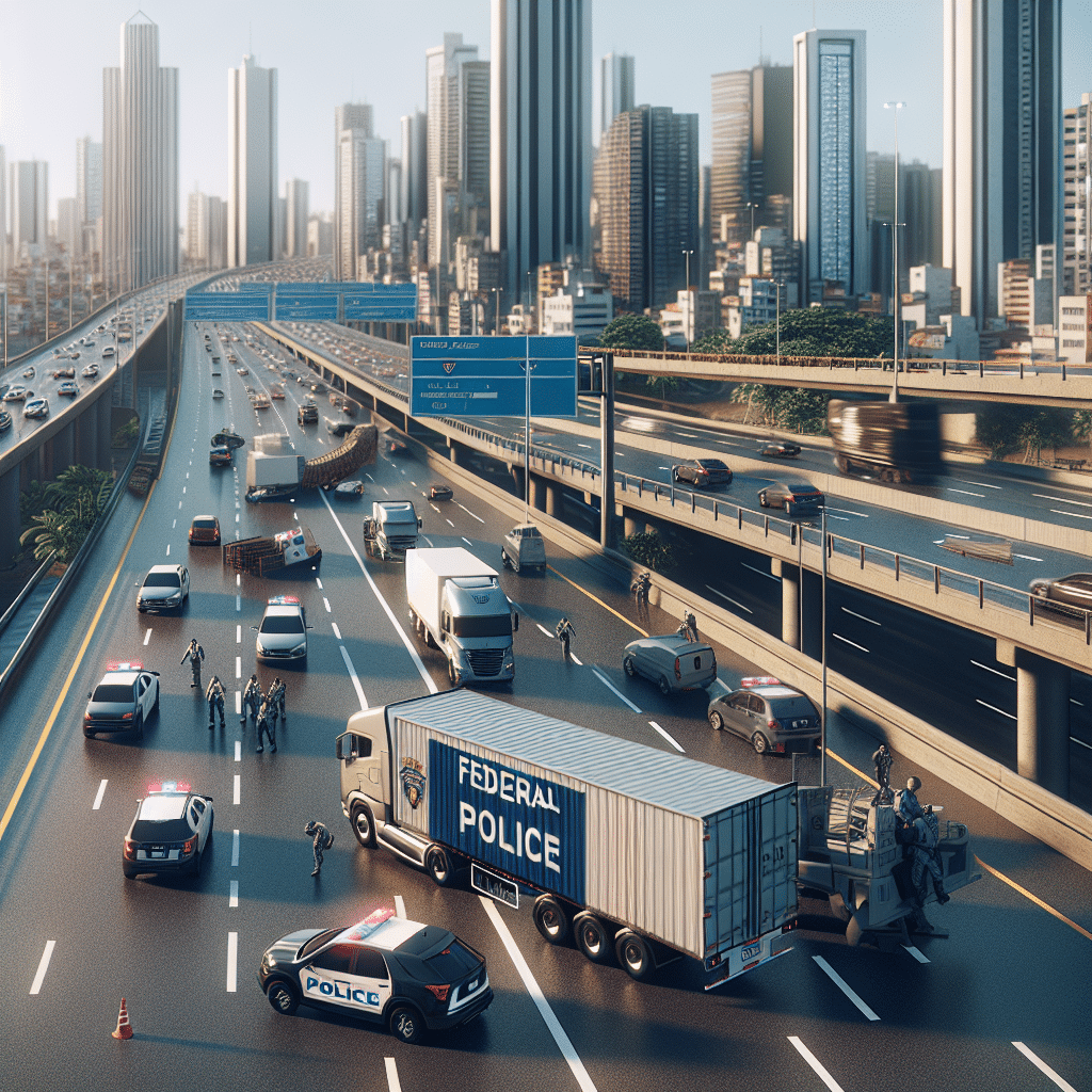 Carreta com toras de eucalipto tomba na BR-262 e bloqueia acesso a Três Lagoas. Motorista ferido; trecho segue interditado.