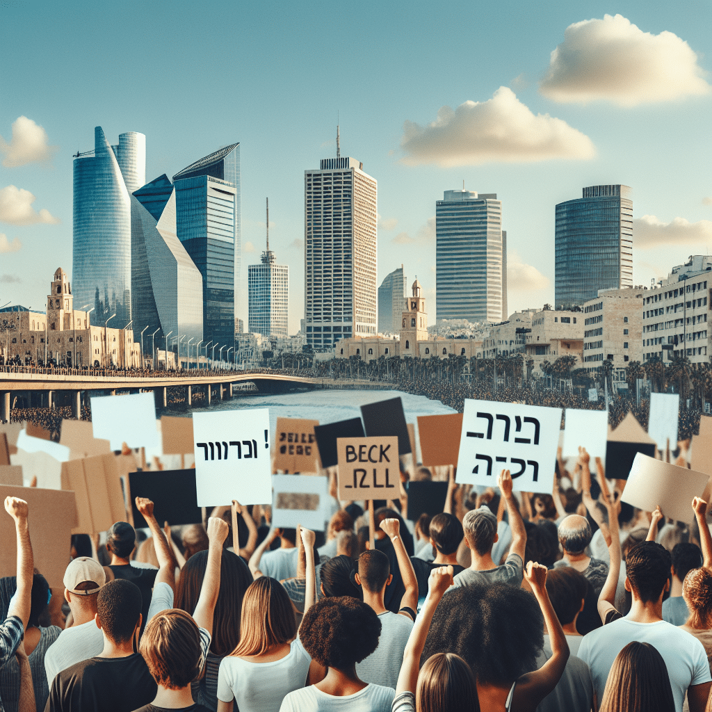 Protestos em Tel Aviv-Yafo contra Netanyahu: polícia usa jatos d'água para dispersar manifestantes clamando por eleições antecipadas e liberdade dos reféns de Gaza.