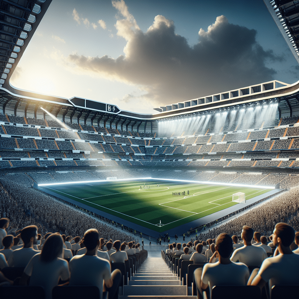 Novo espaço VIP no icônico Santiago Bernabéu, estádio do Real Madrid, oferecerá vista exclusiva aos fãs durante os jogos. Luxo e conforto em breve!