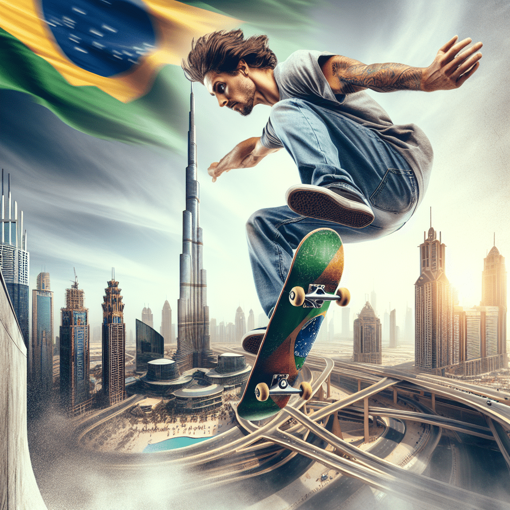 Skate brasileiro desembarca em Dubai para a etapa crucial de classificação olímpica. Pedro Barros e 32 compatriotas representam na competição de alto nível. #SkateboardingBrazilDubai