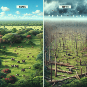 Aumento do desmatamento no Cerrado preocupa no Brasil: +19% em fevereiro. Amazônia vê queda (-29.7%). Governo falha na proteção do ambiente natural. #Brazil #Deforestation