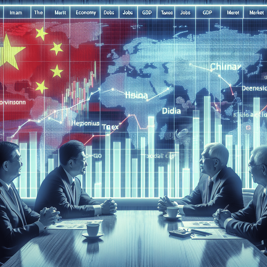 China estabelece meta de crescimento econômico de 5% para 2024, impactando mercado financeiro e planos de redução de impostos e expansão comercial.