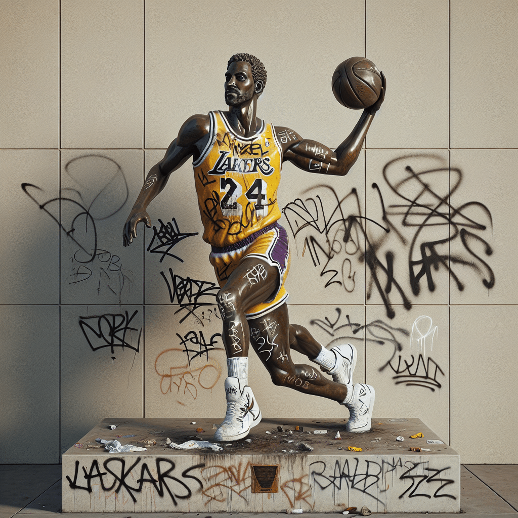 Vandalismo choca fãs NBA: Monumento a Kobe Bryant danificado