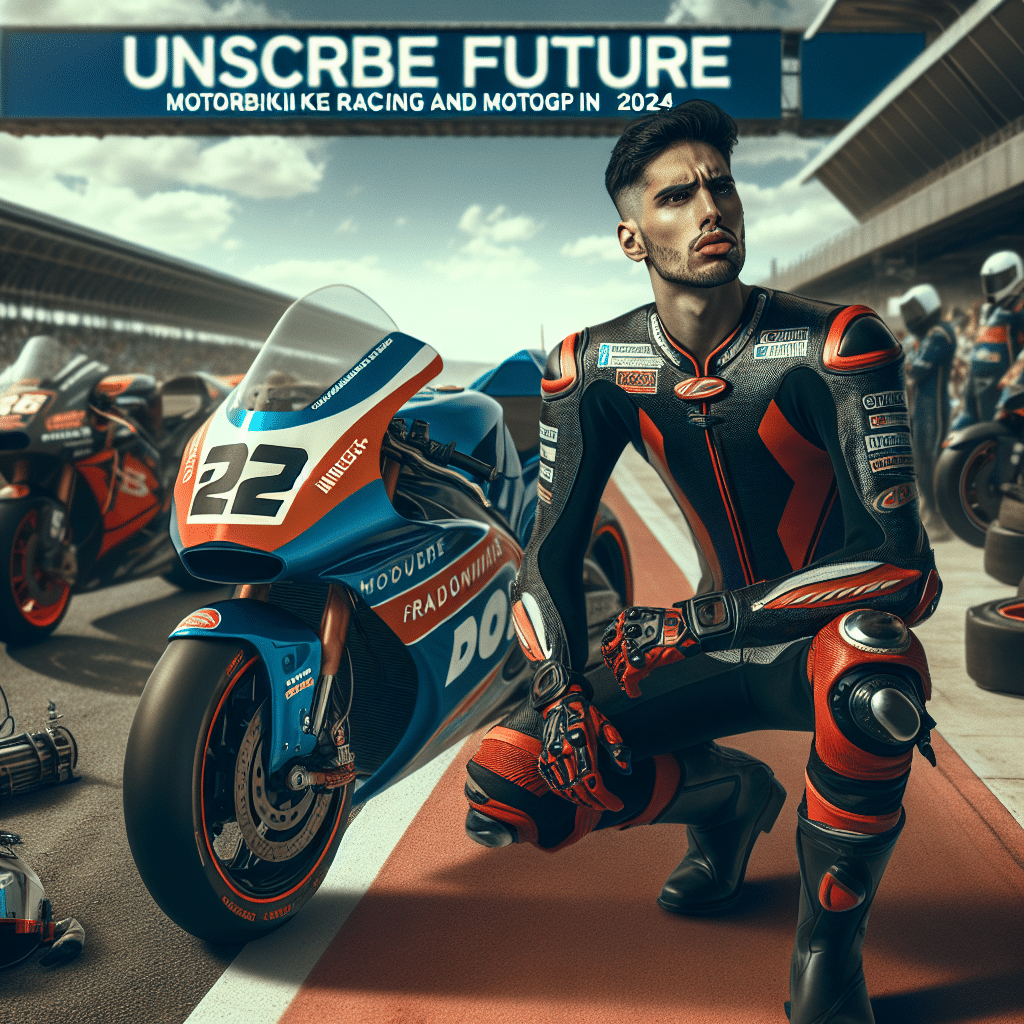 Marc Márquez, favorito ao título do MotoGP em 2024, tem futuro incerto após ligação com Gresini só até o final do ano. Rumores de mudança de equipe circulam.