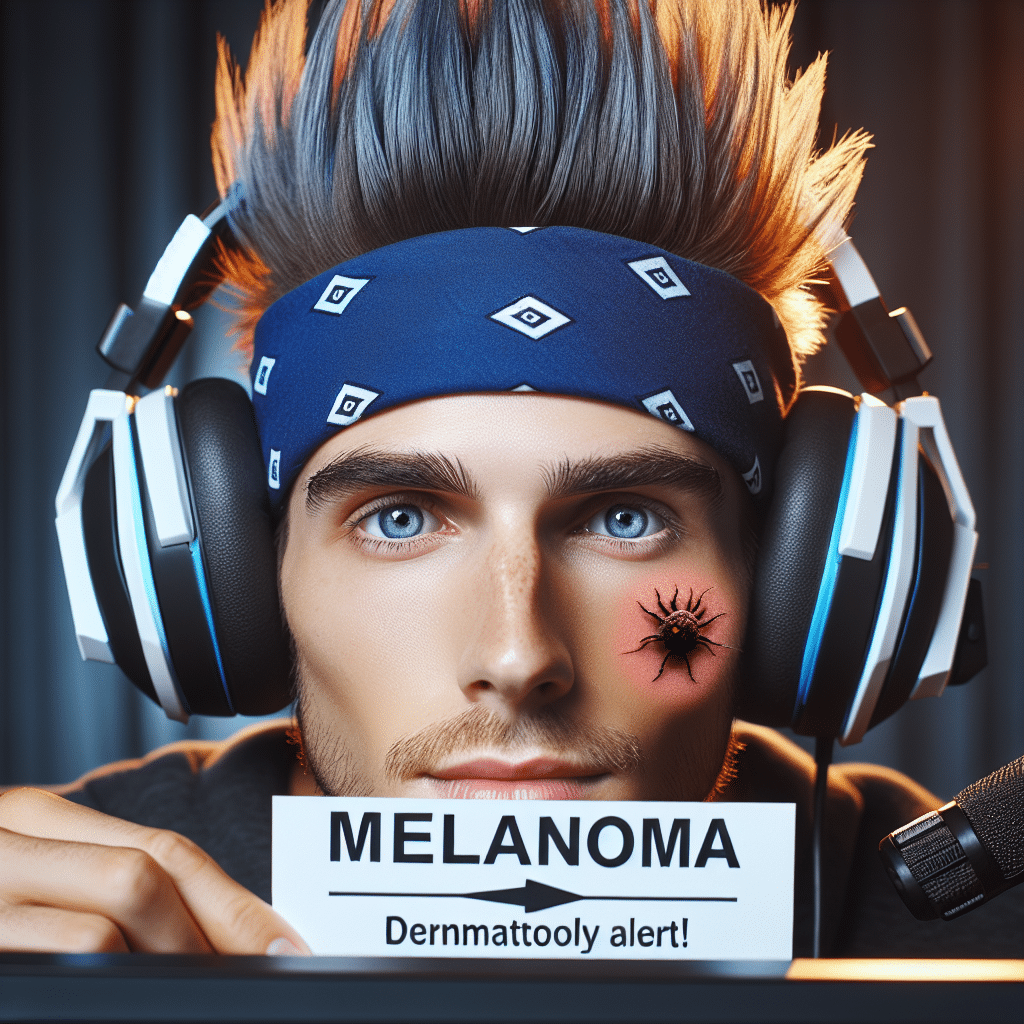 Streamer Ninja, conhecido como "Ninja", revela diagnóstico de melanoma. Alerta para importância do diagnóstico precoce de cancro de pele. Dermatologia em foco.