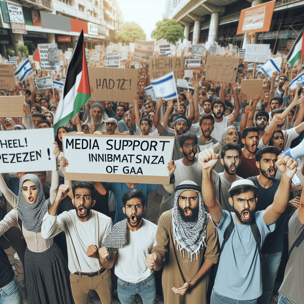 Manifestantes em Brasília criticam emissora por suposto apoio midiático ao genocídio em Gaza, gerando debates sobre ética jornalística.