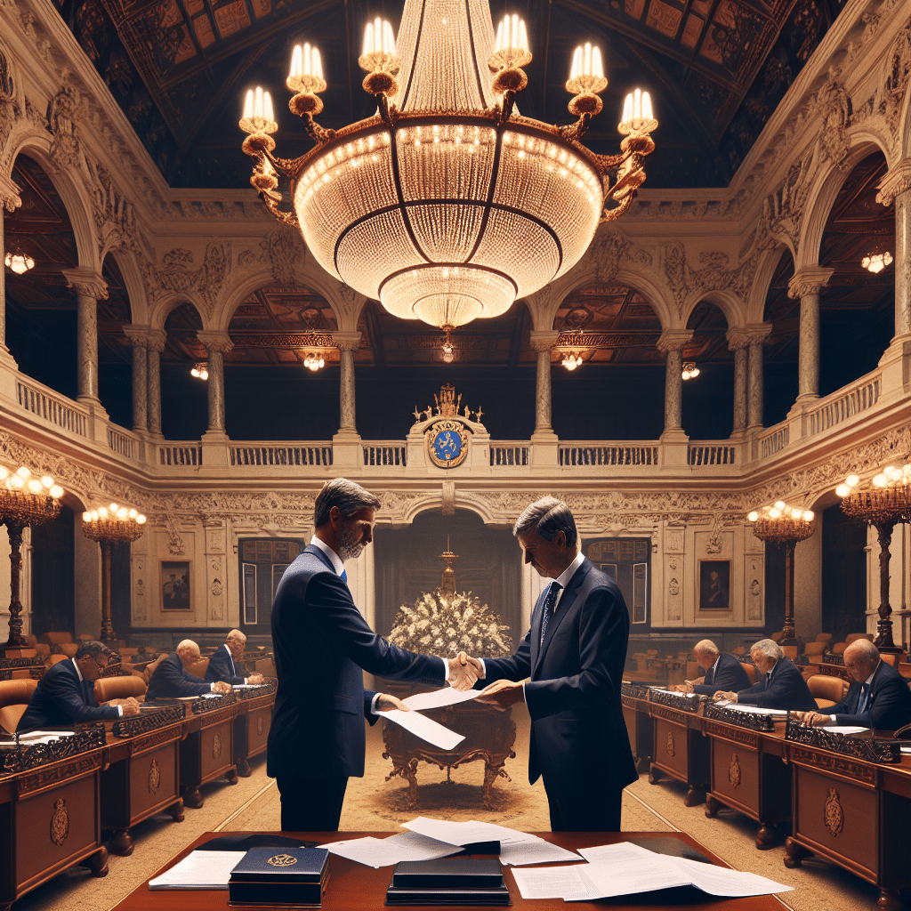 PSD e Chega firmam acordo na Mesa da Assembleia da República. Parceria inédita entre André Ventura e José Pedro Aguiar-Branco.