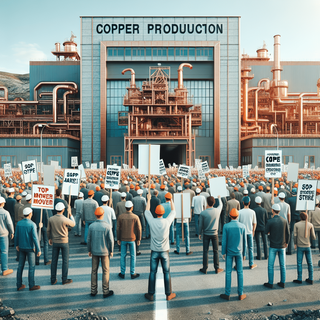 Trabalhadores da Somincor em greve na mina de Neves-Corvo, Castro Verde, protestam contra condições laborais. Produção de cobre afetada. Negociações em curso.