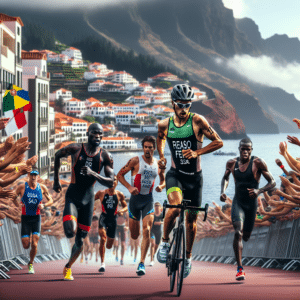 Em Madeira, atletas de elite brilham em triatlo desafiador. Presença internacional intensifica competição e promove esporte local. Ação inspira comunidade desportiva.