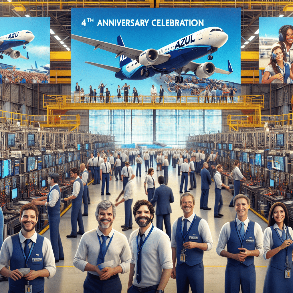 Azul celebra 4 anos de Hangar em Viracopos, Campinas.