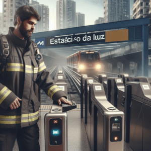 Bombeiro fere homem que pulou catraca de metrô na Estação da Luz, em São Paulo. Uso de força letal gera controvérsia e investigação.