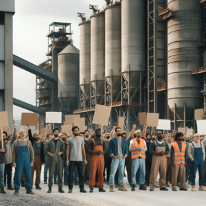 Trabalhadores da Cimpor em greve exigem aumento salarial e redução da carga horária. Protesto se expande, refletindo insatisfação generalizada. Consequências na produção e tensões iminentes.