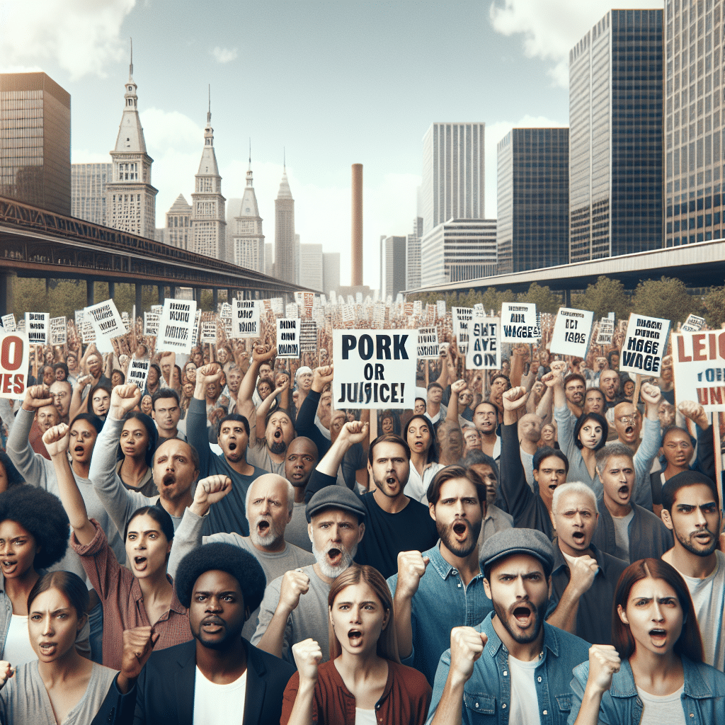 500 manifestantes exigem aumento de salários, protestando em frente à sede da EDP. Sindicato critica Grupo EDP. Pressão por valorização dos trabalhadores.