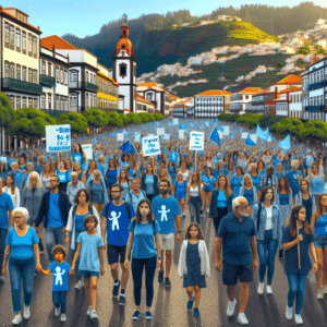 Evento "Caminhada Azul" sensibiliza prevenção de maus tratos na infância em trilhas do Funchal, promovendo união e conscientização pela proteção infantil.