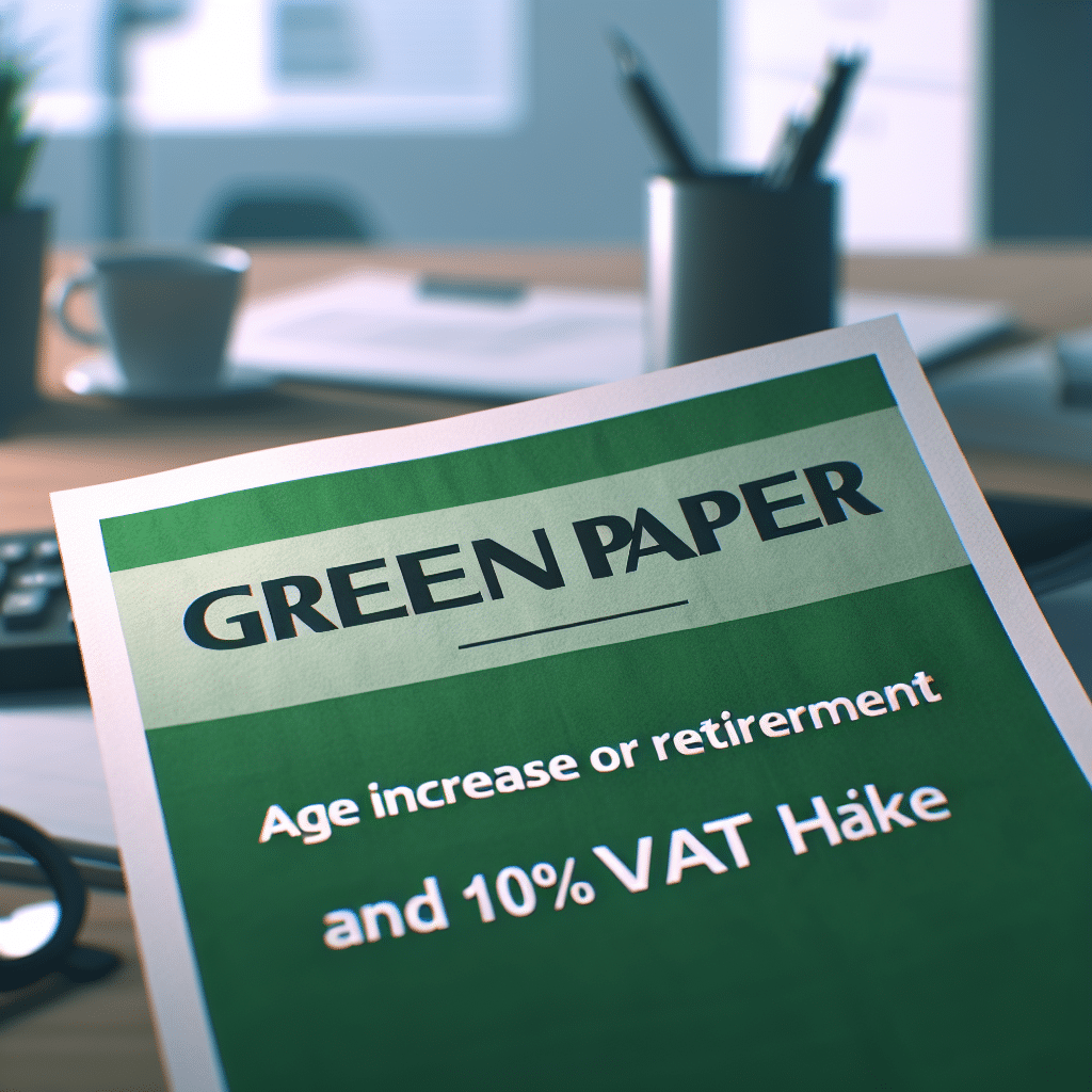 Papel verde: Aumento idade reforma e 1% do IVA.