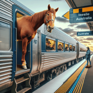 Cavalo surpreende e embarca no trem em Sydney, Austrália. Inusitado viraliza nas redes sociais, levantando questionamentos sobre segurança.