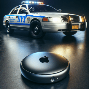 Polícia de NY adota AirTags da Apple para combater roubos de veículos ao Canadá. Tecnologia facilita recuperação e dissuade criminosos.