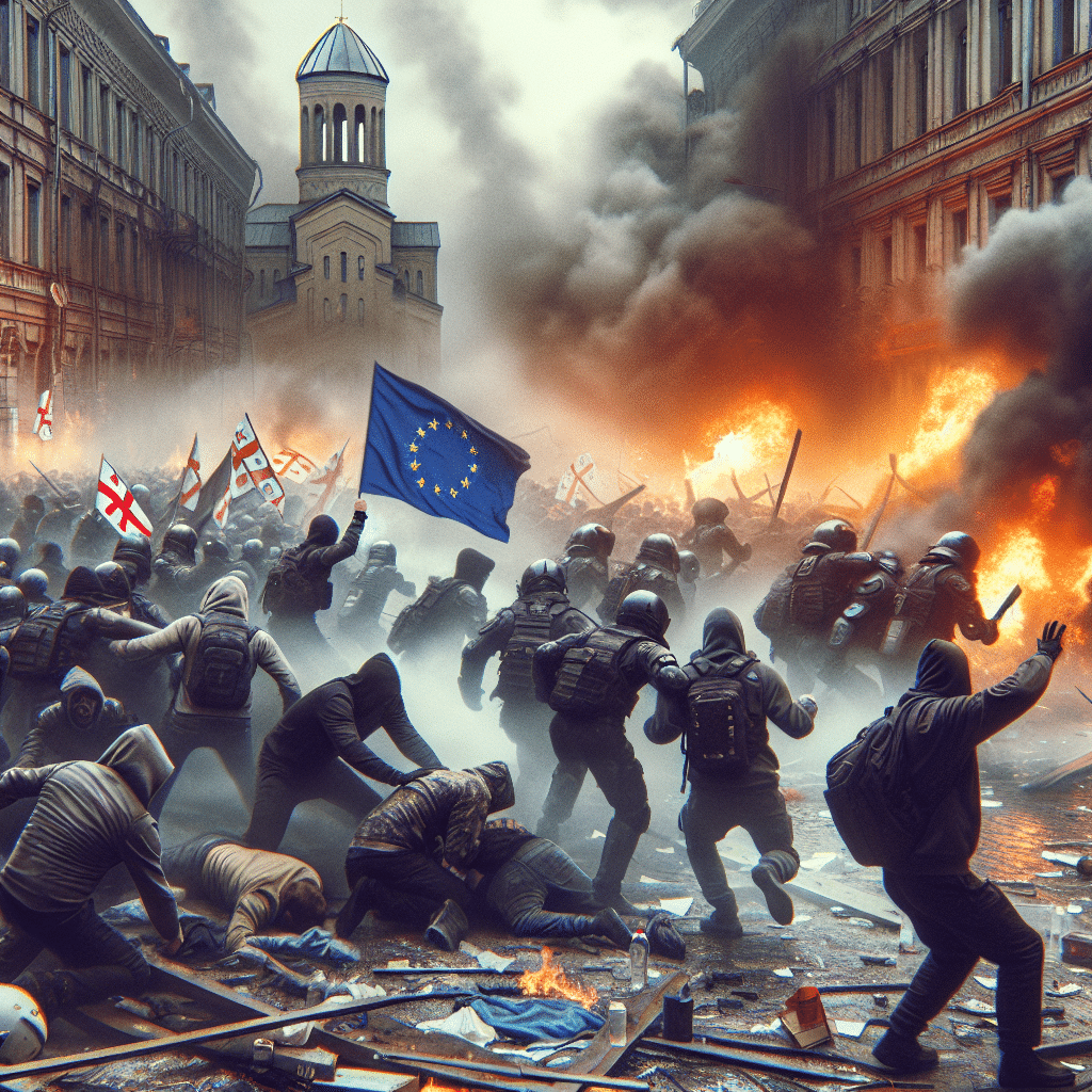 Protestos violentos em Tbilisi preocupam a União Europeia