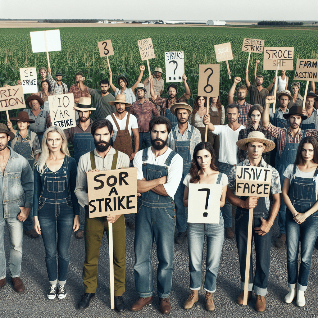 Associações agrícolas protestam em ação de greve.